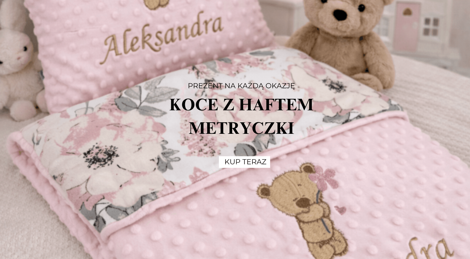 Zainspiruj się – nasze realizacje kocyków, poduszek i warkoczy z haftem