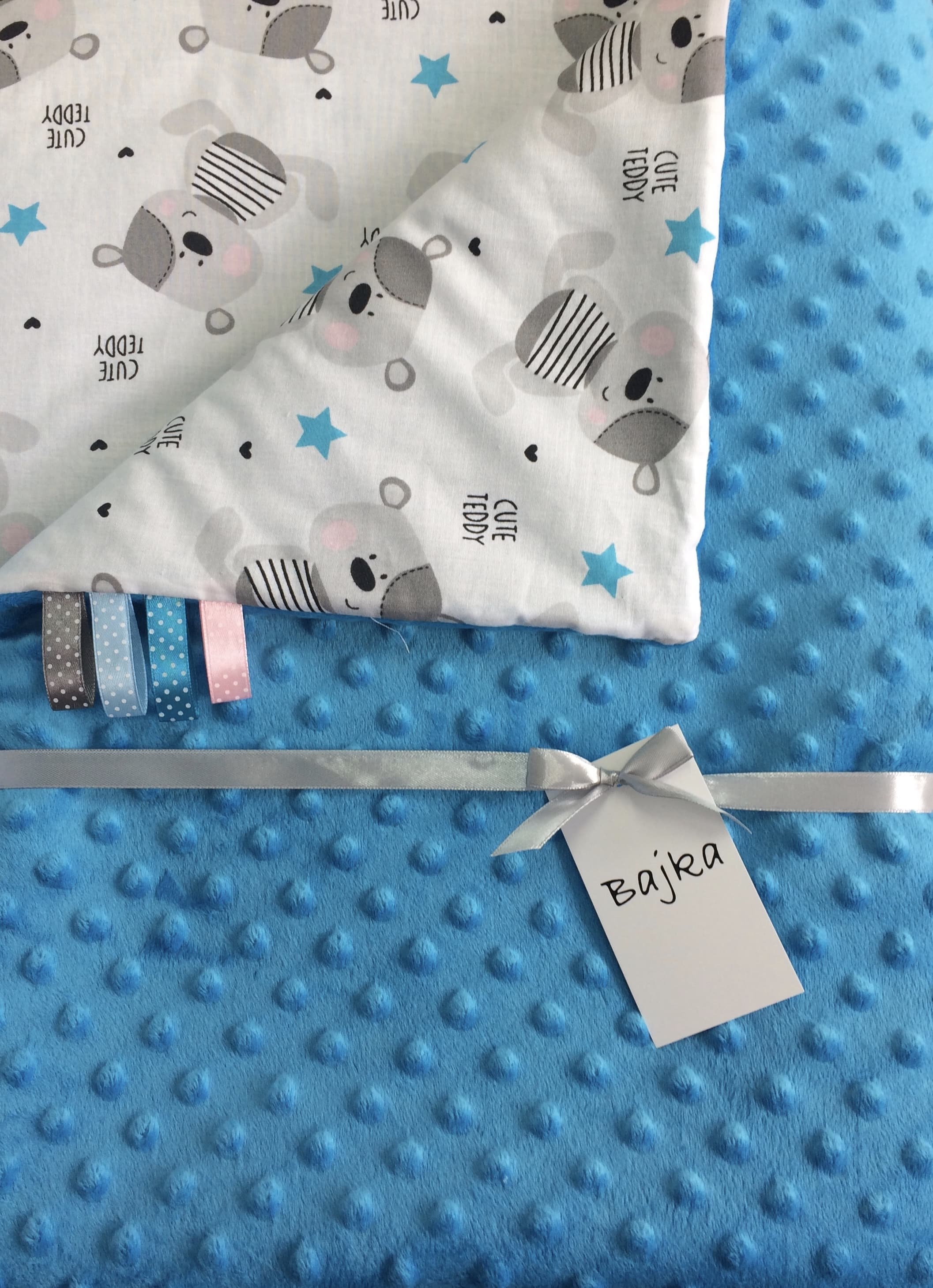 Kocyk 50x75 cm minky + bawełna letni